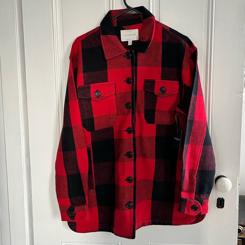 NWT Lucky Brand Buffalo Plaid Shacket Small
